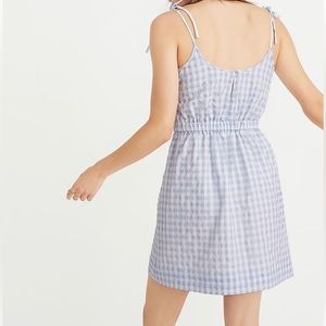 Madewell Woman’s Size 14  Gingham Mini Dress Gingham Tie Strap Blue White